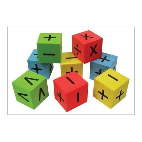 maths symbols dice pack of 8