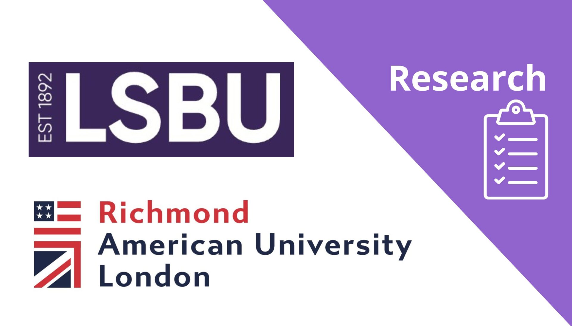 London South Bank University and Richmond American University London logos