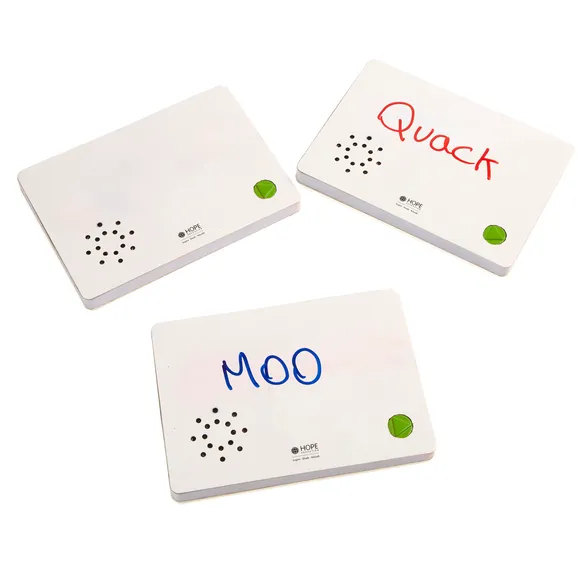A6 Card that can be written on with a whiteboard pen and can be used to record and play sound.