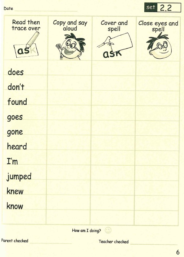 page 6 of my Spelling Book