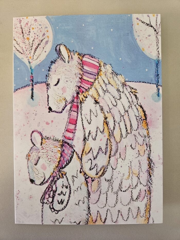 Front of Christmas Card - Bears wearing scarves