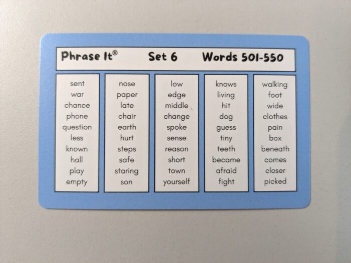 Words 501-550 in Pack 6