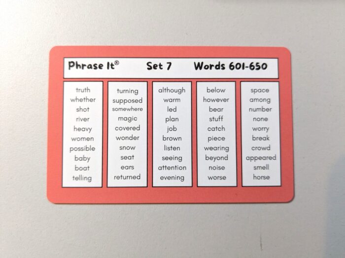 Words 601-650 of Pack 7