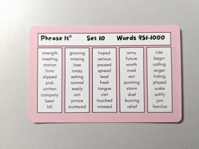 Words 951-1000 in Pack 10