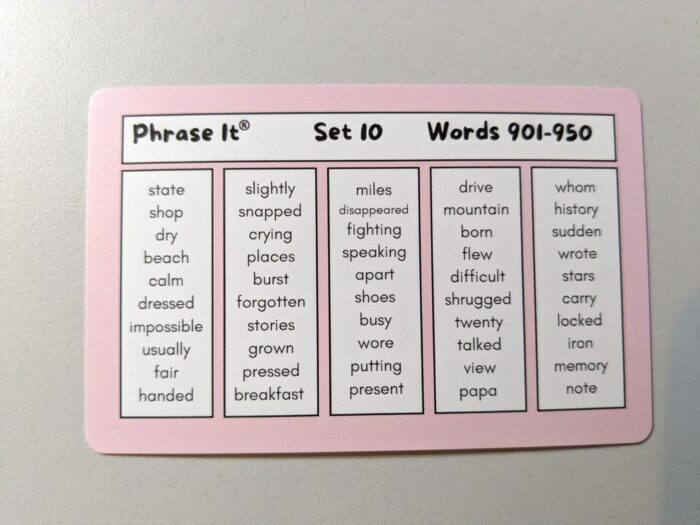 Words 901-950 in Pack 10