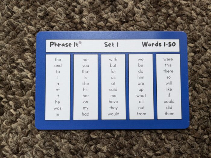 List of words in Pack 1