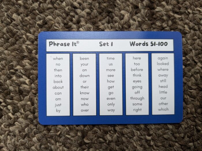 List of words in Pack 1