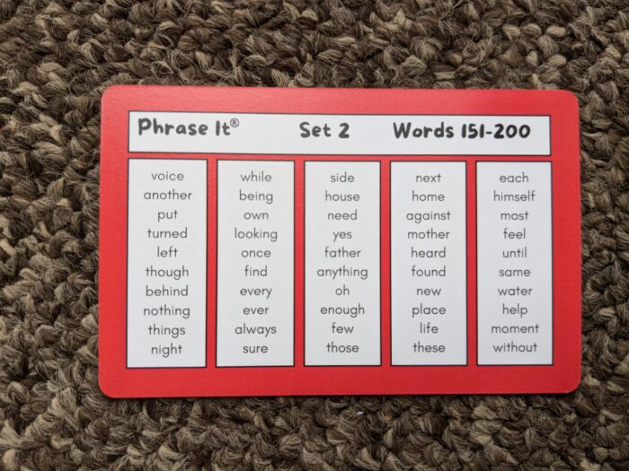 Words 151-200 of Pack 2