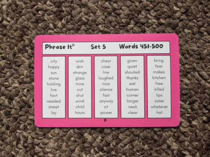 Words 451-500 of Pack 5