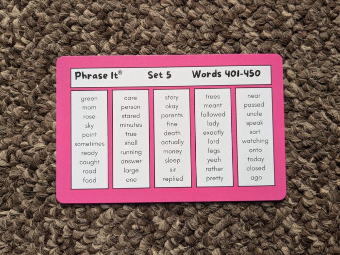 Words 401-550 of Pack 5