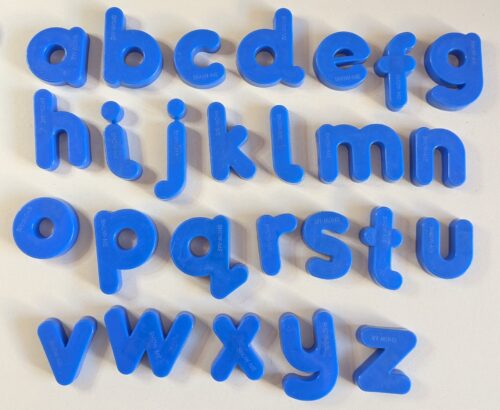 Blue magnetic letters