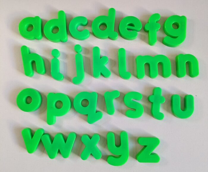 Magnetic green letters