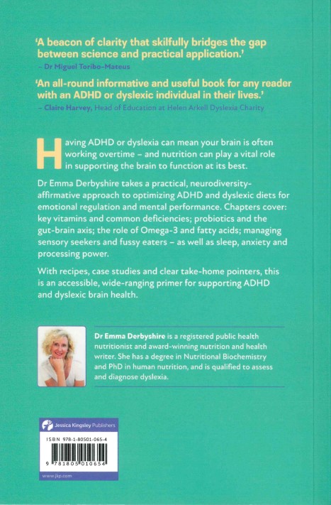 Back cover of Nutrition for ADHD and Dyslexia