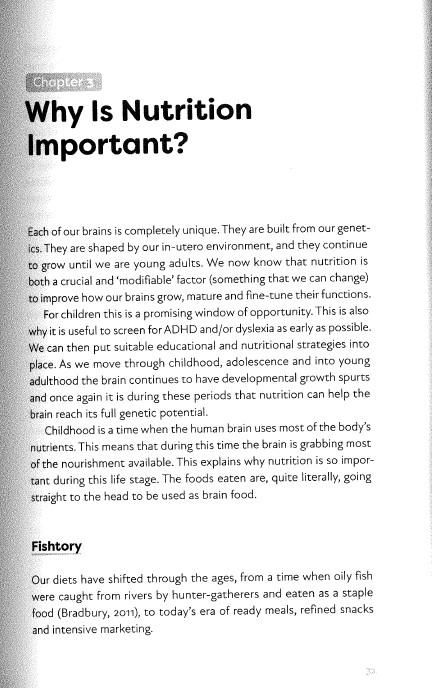Sample page of Nutrition for ADHD and Dyslexia