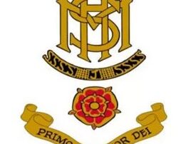 More House school logo - a gold logo with a rose