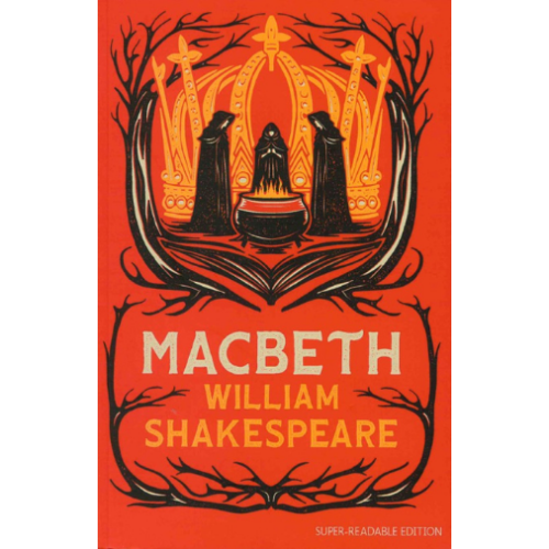 Red cover with 3 witches around a fire