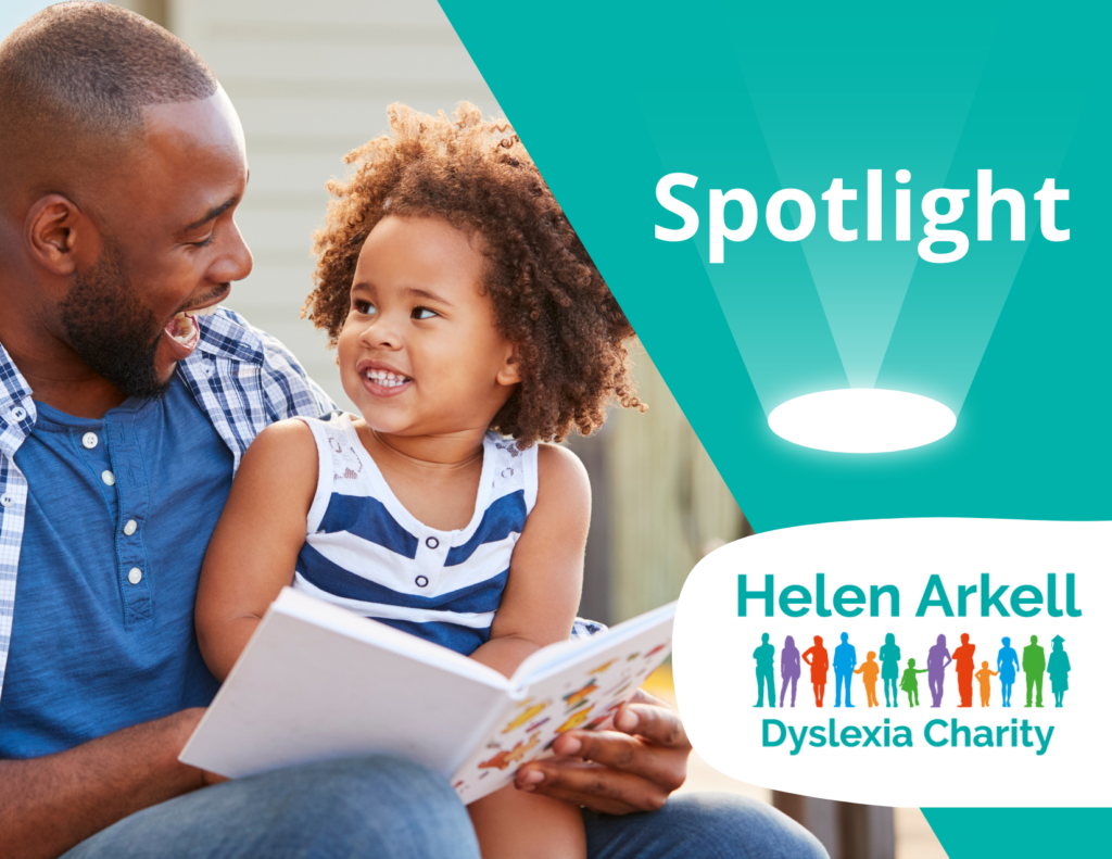 Man reading with young child